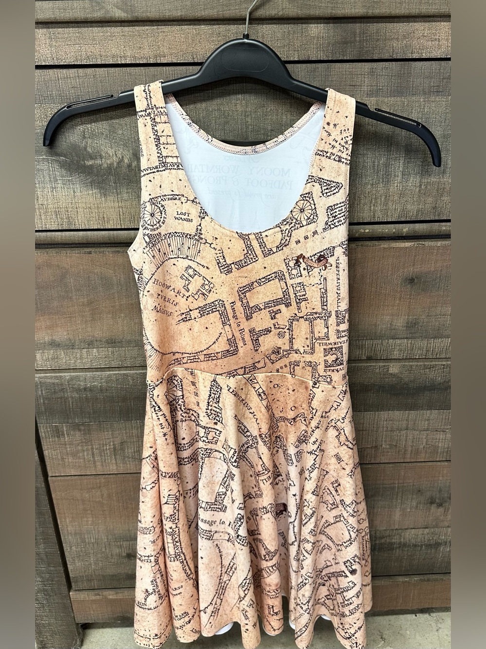 Blackmilk Harry Potter Marauders map reversible skater dress medium